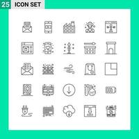 ensemble moderne de 25 lignes et symboles tels que l'homme agriculteur application industrie construction éléments de conception vectoriels modifiables vecteur