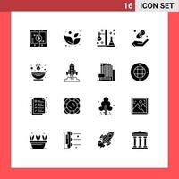 16 icônes créatives signes et symboles modernes d'éléments de conception vectoriels modifiables de tube d'assurance chimique de protection contre les flammes vecteur