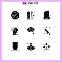 9 icônes créatives signes et symboles modernes d'email porte négative éléments de conception vectoriels modifiables vecteur