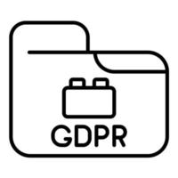 icône de ligne du plugin gdpr vecteur