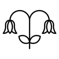 icône de ligne de jacinthe des bois vecteur