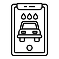 icône de ligne d'application de lavage de voiture vecteur