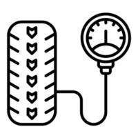 icône de ligne de pression des pneus vecteur