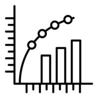 icône de la ligne de pareto vecteur