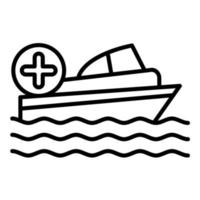 icône de ligne d'ambulance aquatique vecteur