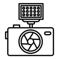 icône de ligne de caméra led vecteur