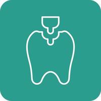 ligne de remplissage dentaire icônes d'arrière-plan de coin rond vecteur