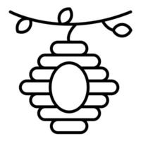 icône de ligne de ruche d'abeilles vecteur