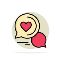 chat bulle message sms chat romantique couple chat abstrait cercle fond plat couleur icône vecteur
