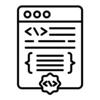 icône de ligne de développement sans code vecteur