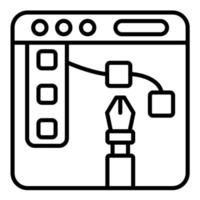 icône de ligne de services de conception vecteur