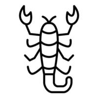 icône de ligne de scorpion vecteur