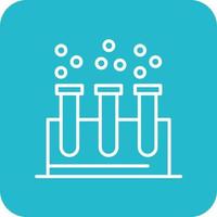 ligne de tube à essai icônes d'arrière-plan de coin rond vecteur