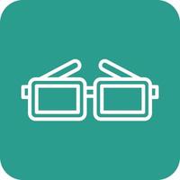 ligne de lunettes de cinéma icônes d'arrière-plan de coin rond vecteur