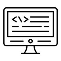 icône de ligne de développement back-end vecteur