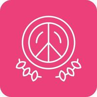 icônes de fond de coin rond de ligne de paix vecteur