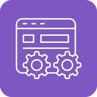 ligne d'optimisation de page icônes d'arrière-plan de coin rond vecteur