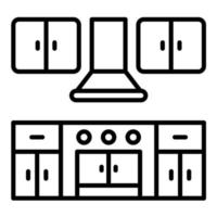 icône de ligne d'évier de cuisine vecteur