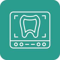 ligne de radiographie dentaire icônes d'arrière-plan de coin rond vecteur