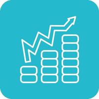 icônes de fond de coin rond de ligne de profit vecteur