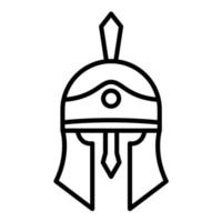 icône de ligne de casque romain vecteur