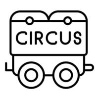 icône de ligne de chariot de cirque vecteur