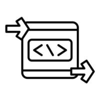 icône de ligne de boîte noire vecteur