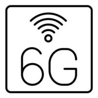 icône de ligne réseau 6g vecteur