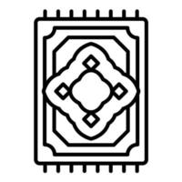 icône de ligne de tapis de prière vecteur