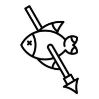 icône de ligne de chasse sous-marine vecteur