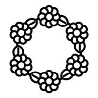 icône de ligne de conception florale vecteur