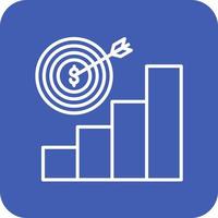 ligne d'objectif d'entreprise icônes d'arrière-plan de coin rond vecteur