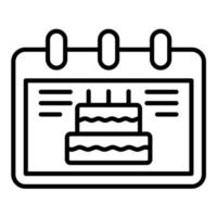 icône de ligne de date d'anniversaire vecteur