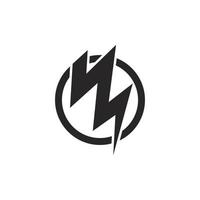 foudre, élément de conception de logo vectoriel de puissance électrique. symbole de l'énergie et de l'électricité du tonnerre