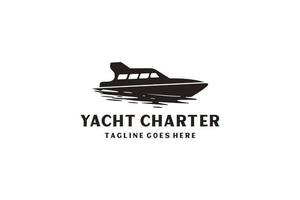 inspiration de conception de logo de croisière de yacht avec un style artistique minimaliste. vecteur