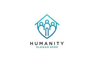 logo des gens de l'humanité sociale. Élément de modèle de conception de logo vectoriel plat