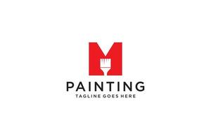 lettre m pour le logo de la peinture, le logo des services de peinture, le vecteur du logo de la peinture