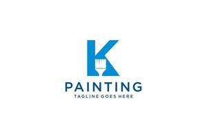 lettre k pour le logo de la peinture, le logo des services de peinture, le vecteur du logo de la peinture