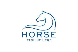 vecteur de symbole de logo élégant de cheval, concept d'art de ligne de simplicité.