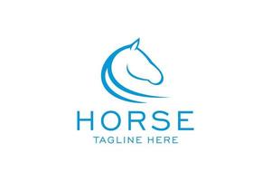 vecteur de symbole de logo élégant de cheval, concept d'art de ligne de simplicité.