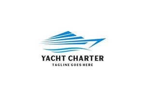 inspiration de conception de logo de croisière de yacht avec un style artistique minimaliste. vecteur