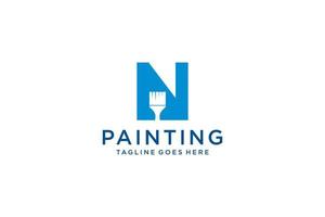 lettre n pour le logo de la peinture, le logo des services de peinture, le vecteur du logo de la peinture