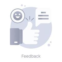 feedback, une icône conceptuelle plate avec fonction de téléchargement vecteur