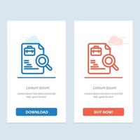 travail document recherche emplois bleu et rouge télécharger et acheter maintenant modèle de carte de widget web vecteur