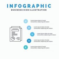 icône de ligne de présentation de rapport de mise en page avec fond d'infographie de présentation en 5 étapes vecteur