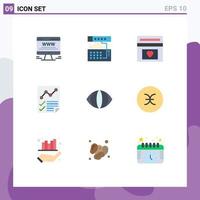 ensemble de 9 symboles d'icônes d'interface utilisateur modernes signes pour les données de page analyse sonore mariage éléments de conception vectoriels modifiables vecteur