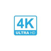 eps10 vecteur bleu 4k ultra ou icône uhd 2160p isolée sur fond blanc. symbole de résolution 4k haute définition dans un style moderne et plat simple pour la conception de votre site Web, votre logo et votre application mobile