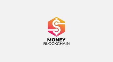 icône de conception de vecteur de logo minimaliste argent blockchain