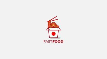 modèle de conception de logo d'icône de vecteur de nourriture de nouilles chinoises