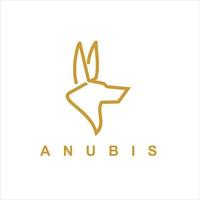 ligne simple de vecteur de tête de logo d'anubis